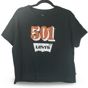 Levi's 501‎ Logo Graphic Oversize Cropped Tee Size Large Street Preppy Casual